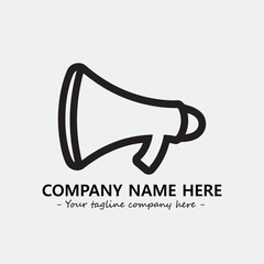 Megaphone illustration black and white for logo company vector image
