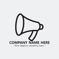 Megaphone illustration black and white for logo company vector image
