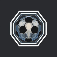 Obraz premium A detailed graphic of a soccer ball displayed in an octagonal shape, showcasing design and creativity in sports art.