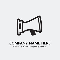 Megaphone illustration black and white for logo company vector image
