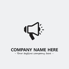 Megaphone illustration black and white for logo company vector image

