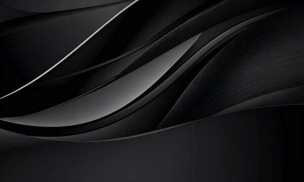 Wavy black, gray and silver gradient design. Fluid, abstract flow creates dynamic and elegant look. Dark tones for sleek style