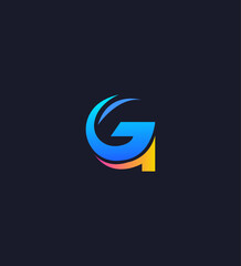 Gradient Letter G Logo Design Arrow, Growth, Speed, Branding
