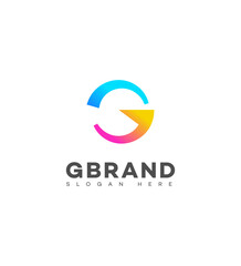 Obraz premium Colorful Gradient G Letter Logo Design, Arrow, Circular