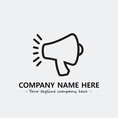 Megaphone illustration black and white for logo company vector image
