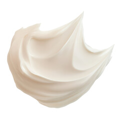 Creamy white cream in a smooth container with a soft texture perfectly displayed against a minimal background isolated on transparent background..