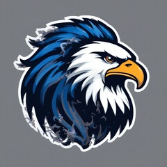 Obraz premium A stunning illustration of a majestic eagle's head, showcasing vibrant colors and intricate details in a bold design.