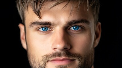 Obraz premium Intense Blue Eyes with Closeup Portrait.