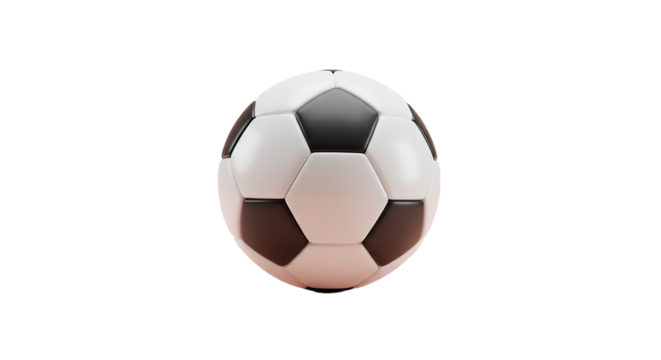 A soccer ball with black and white panels isolated against a plain black background in a studio shot