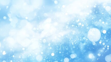 Obraz premium Abstract light bokeh, soft blue background, glowing particles