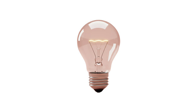 A single light bulb with a visible filament against a stark black background in a studio setting