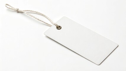 Brown cardboard price tag with blank paper for a retail sale message. blank price tag. blank price label. blank price tag isolated