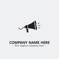 Megaphone illustration black and white for logo company vector image
