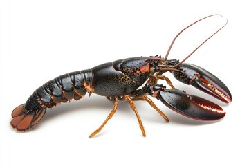 Fresh Lobster on White Background Close-up Seafood Culinary Still Life