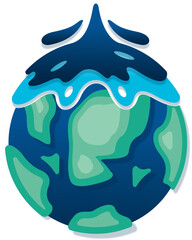 Water Earth Day World Flat Illustration. Environmental Awareness Concept Isolated