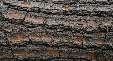 Obraz premium Detailed Tree Bark Texture Rough Surface Natural Wood Close-up Macro Detail