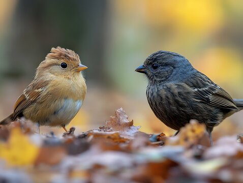 Autumn Birds A Tanager and a DarkEyed Junco
