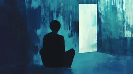 Abstract representation of silence and isolation. Echoing Absence. Illustration