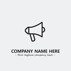 Megaphone illustration black and white for logo company vector image
