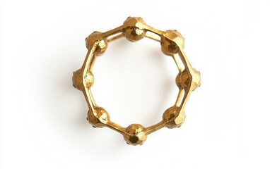 Gold circular bracelet, studio shot, simple background