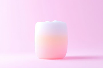 Creamy, frothy drink in a pink glass