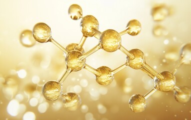 Golden Molecular Structure in Abstract Background