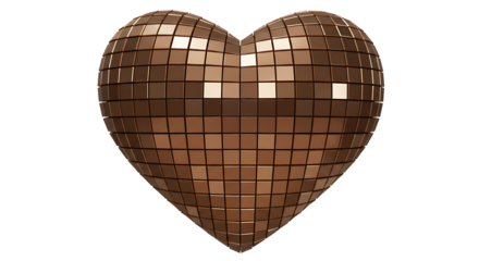 Close-up of a sparkly heart shaped disco ball on a white background mirror ball vector 