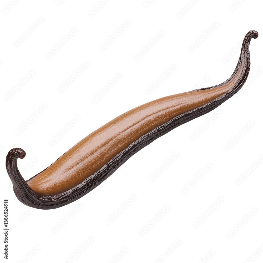 Aufkleber long curved brown object with unique shape and texture captured in a detailed close-up against a sof