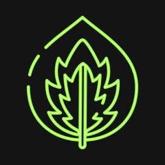 Icon calathea. Plant leaves elements. Icon in neon style.