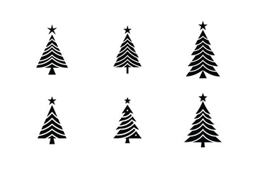 Obraz premium set of christmas trees vector illustration