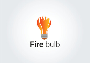 Fire Bulb Logo Design for Creative and Unique Lighting Branding