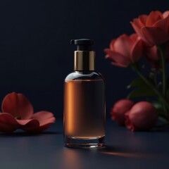 Elegant product on dark background with soft lighting and subtle shadows, dimly lit, closeup