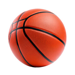 Fototapeta premium Classic orange basketball featuring texture and detail for sports photography with a dynamic action background isolated on transparent background..