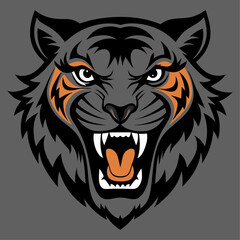 Obraz premium Aggressive Black Panther Head Logo