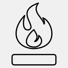 Icon flamable. Packaging symbol elements. Icons in line style. Good for prints, posters, logo, product packaging, sign, expedition, etc.