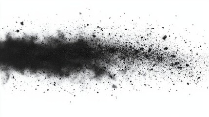 Obraz premium A black line of dust with a white background