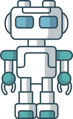 Futuristic Robot Cartoon Icon. Innovation Technology Flat Concept Isolated