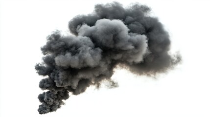 A large cloud of smoke is billowing out of a factory