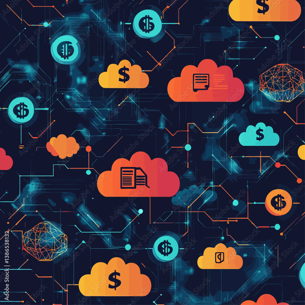 Poster Cloud Computing Network with Financial Data and Document Storage