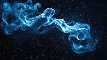 Fototapeta premium Abstract Blue Smoke Nebula: Celestial Dance of Light and Shadow