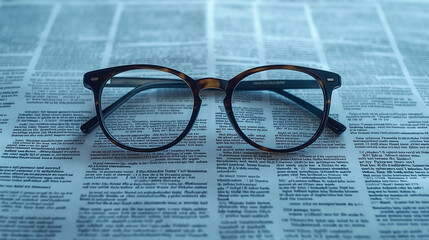 A Clear Perspective: Eyeglasses on Newsprint