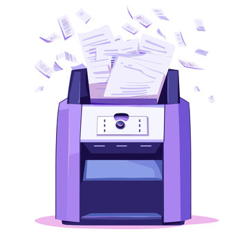 purple shredder destroying documents clip art preview