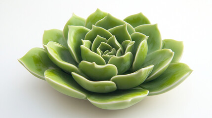 Fototapeta premium Small succulent plant in ceramic pot viewed from abo