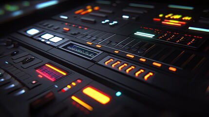 Fototapeta premium Futuristic control panel high-tech environment digital art creative design close-up view