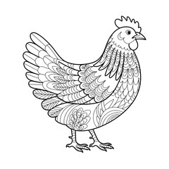 Black and white backround hen