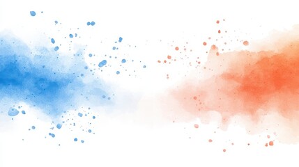 Fototapeta premium Vibrant blue and orange watercolor splash, a colorful background design for modern projects