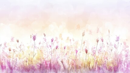 Naklejka premium Dreamy meadow, a field of flowers in soft focus with blurred background vibrant