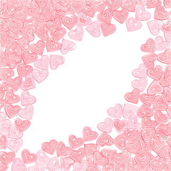 Pink Heart Quilling Frame: Delicate Paper Filigree Design on White