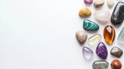 Colorful assortment of natural decorative stones