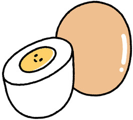 삶은 계란 달걀 일러스트 스티커